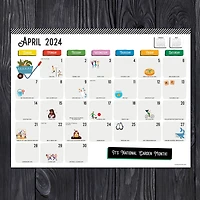 TF Publishing 2024 Every Day's A Holiday Medium Desk Pad Monthly Blotter Calendar
