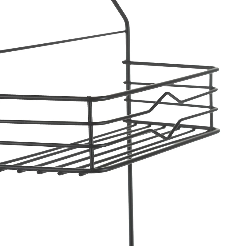 Bath Bliss Matte Black 2 Tier Aztec Shower Caddy