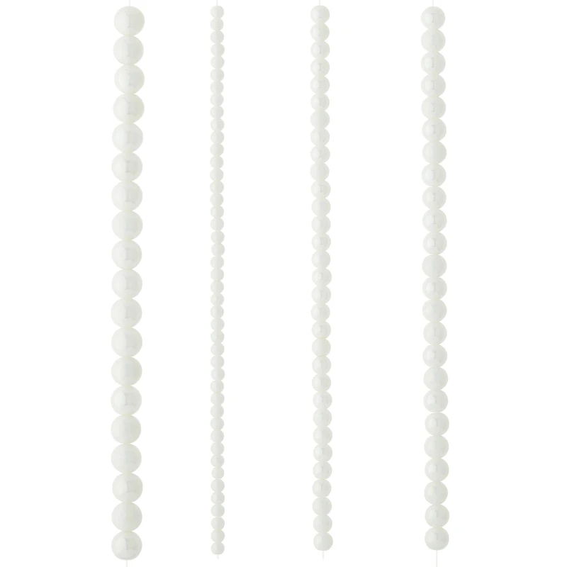 White Marble Glass Round Beads by Bead Landing™