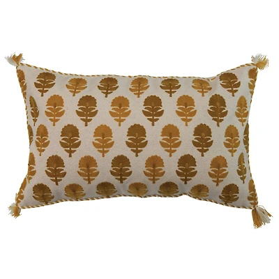 Hello Honey® Multicolor Embroidered Flowers Lumbar Pillow with Tassels