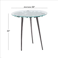 Black Aluminum Modern Accent Table, 22" x 22" x 22"