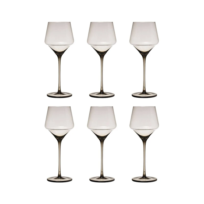 Hello Honey® 12oz. Long Stem Smokey Wine Glasses, 6ct.