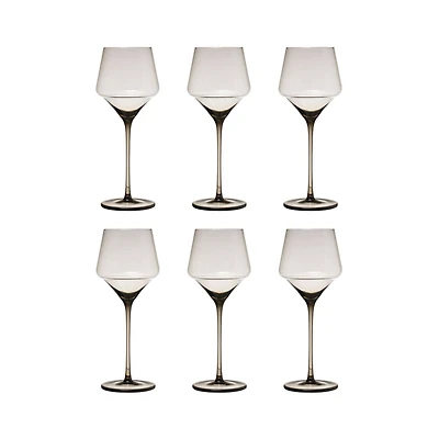 Hello Honey® 12oz. Long Stem Smokey Wine Glasses, 6ct.