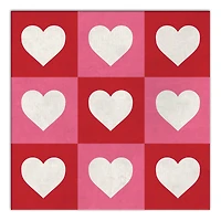 Heart Checker Pattern Canvas Wall Art