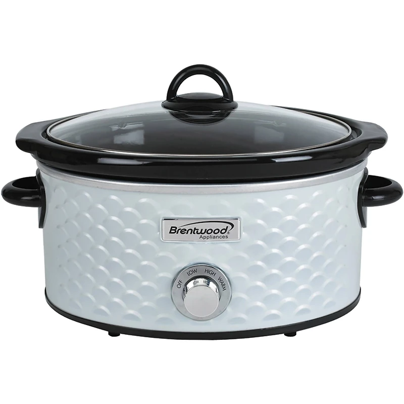 Brentwood White 4.5qt. Scallop-Pattern Slow Cooker