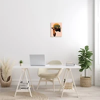 Stupell Industries Female Holding Tropical Monstera Leaf under Sun Wall Plaque