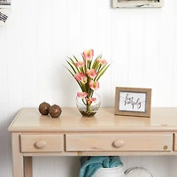 15.5" Pink Calla Lily and Grass Arrangement in Vase