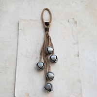 Hello Honey® 27" Silver Jute Rope Door Hanger with 5 Jingle Bells