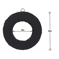 16" Black Tinsel Wreath by Ashland®