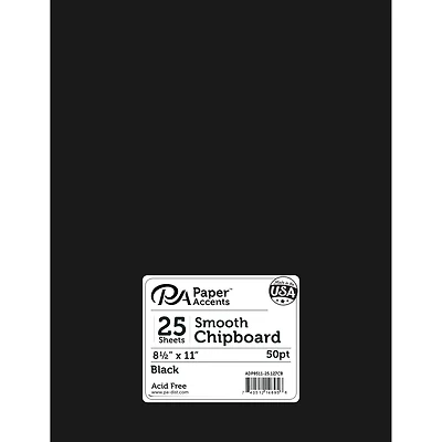 PA Paper™ Accents Black 8.5" x 11" 50pt. Heavy Chipboard, 25 Sheets
