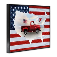 Stupell Industries Farmhouse American Flag Framed Giclee Art
