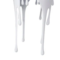 White Aluminum Drip Accent Table with Melting Designed Body