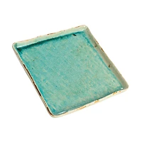 Hello Honey® 11" Square Aqua Reactive Crackle Glaze Stoneware Serving Trays, 6ct.