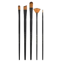 Royal & Langnickel® Essentials™ Acrylic Gold Taklon 5 Piece Brush Set