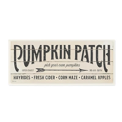 Stupell Industries Pumpkin Patch Fall Autumn Seasonal Word Design,7" x 17"