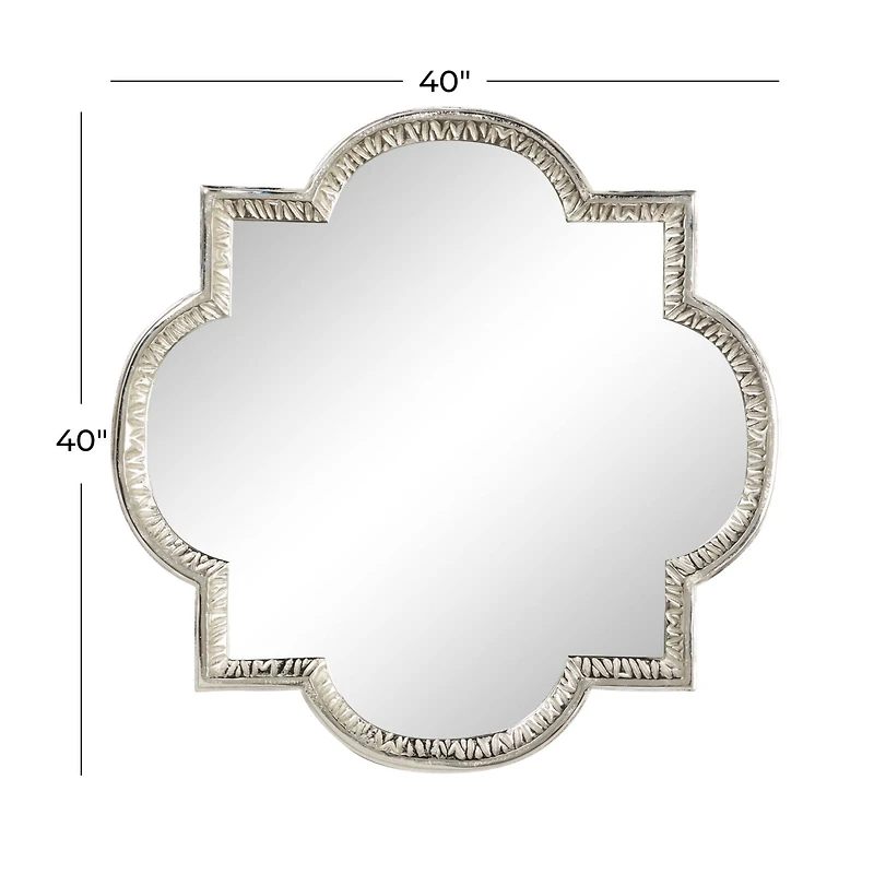 Gray Glam Aluminum Wall Mirror, 40" x 40"