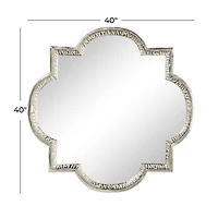 Gray Glam Aluminum Wall Mirror, 40" x 40"
