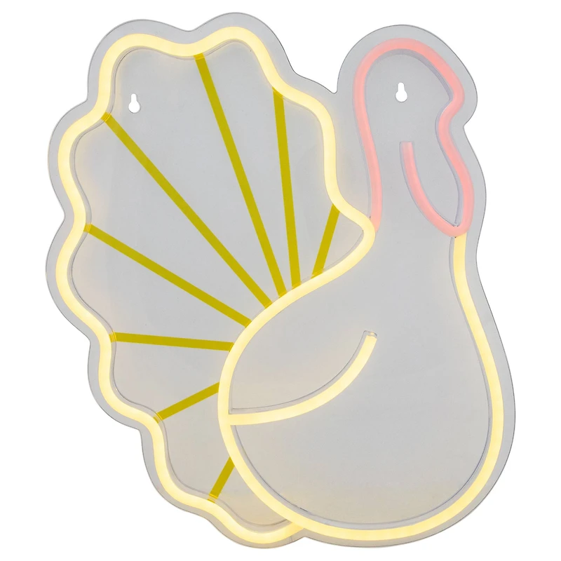 15" LED Neon Style Fall Harvest Turkey Window Silhouette