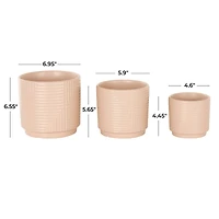Pink Ceramic Geometric Planter Set