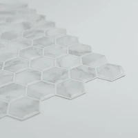 InHome Hexagon Marble Peel & Stick Backsplash Tiles