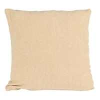 Hello Honey® 20" x 20" Natural & Blue Azure Lines Embroidered Cotton Pillow