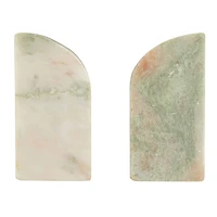 Hello Honey® 6" Green Half Arch Marble Bookend Set