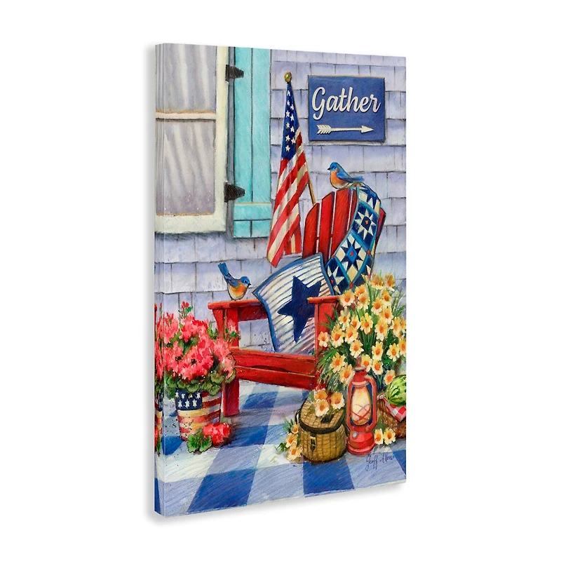 Stupell Industries Patriotic Porch View Canvas Wall Art