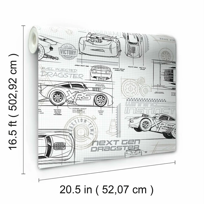 RoomMates Disney® Pixar Cars Schematic Peel & Stick Wallpaper