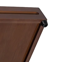 17'' Walnut Expandable Diagonal Bamboo Drawer Organizer with Adjustable Dividers