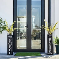 Glitzhome® 30" Black Wood Boxed Welcome Porch Sign