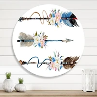 Designart - Ethnic Feathers and Flowers On Native Arrows I