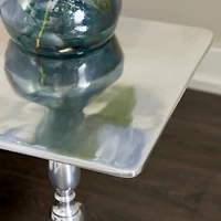 16" Silver Traditional Accent Table