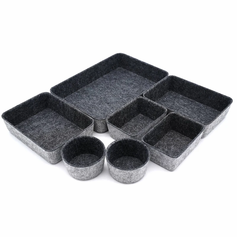 Welaxy Piece Felt Round Cups & Trays Drawer Organizer Set
