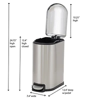 Household Essentials 2.6 gal. Slim Stainless Steel Trash Can
