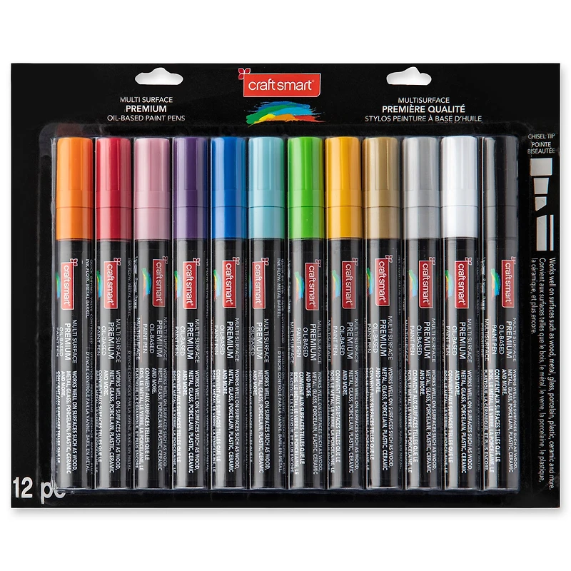 6 Packs: 12 ct. (72 total) Premium Chisel Tip Oil-Based Paint Pens by Craft Smart®