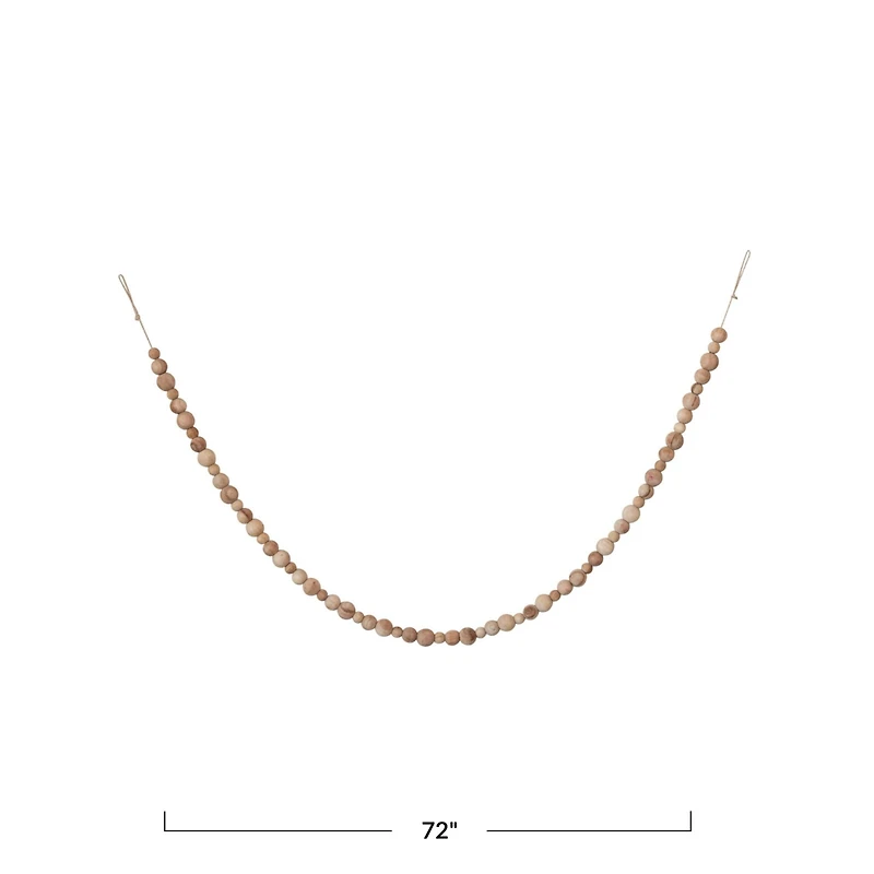 Hello Honey® 6ft. Natural Mango Wood Bead Garland