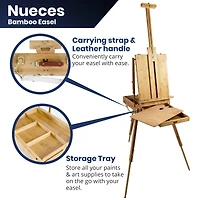 Pacific Arc French Box Bamboo Studio Easel with Storage