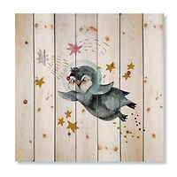 Designart - Little Penguin Flying Stars and Planets I