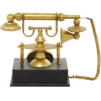 14" Gold Metal Telephone Sculpture