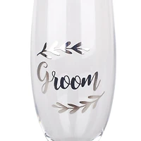 6 Pack: Silver Groom Toasting Flute by Celebrate It™