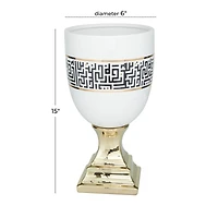 Gold Dolomite Glam Vase, 15" x 8" x 8"