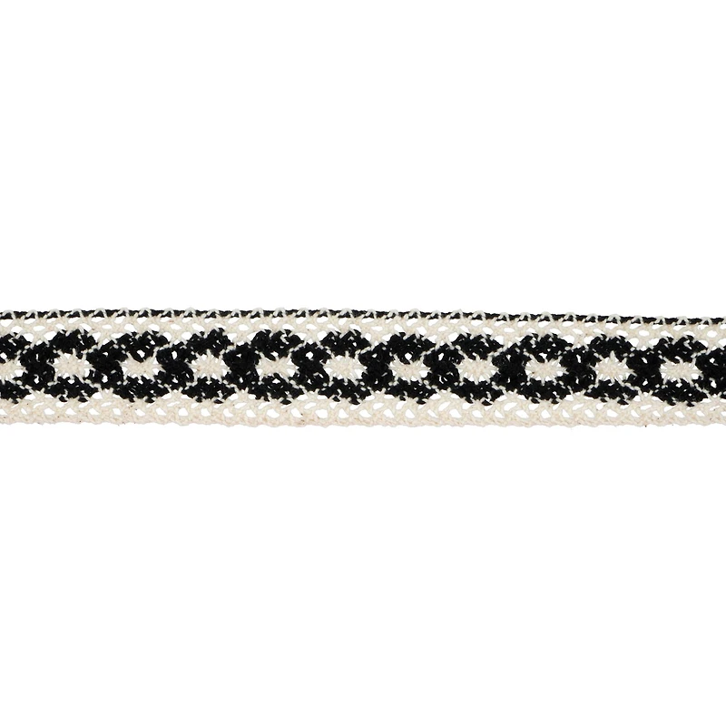 1.1" Black & White Crochet Trim by Celebrate It®