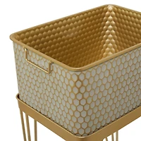 Gold Modern Planter, Set of 2" 30", 27"
