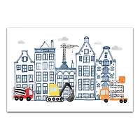 Juvie Doodle Buildings 12" x 18" Canvas Wall Art