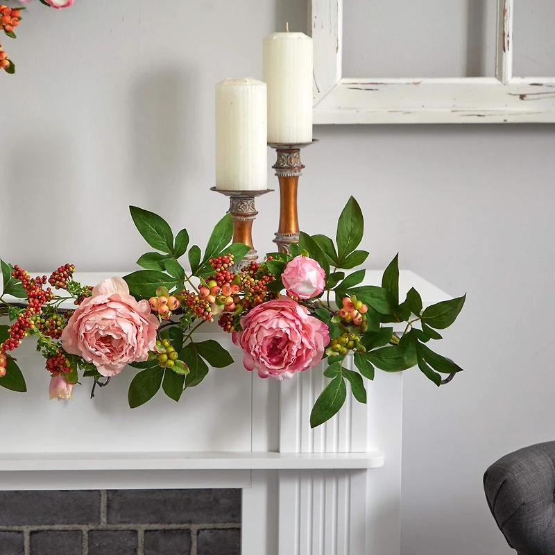 5ft. Mixed Peony & Berry Garland