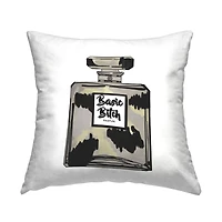 Stupell Industries Basic B**** Glam Fashion Perfume Bottle Throw Pillow, 18" x 18"