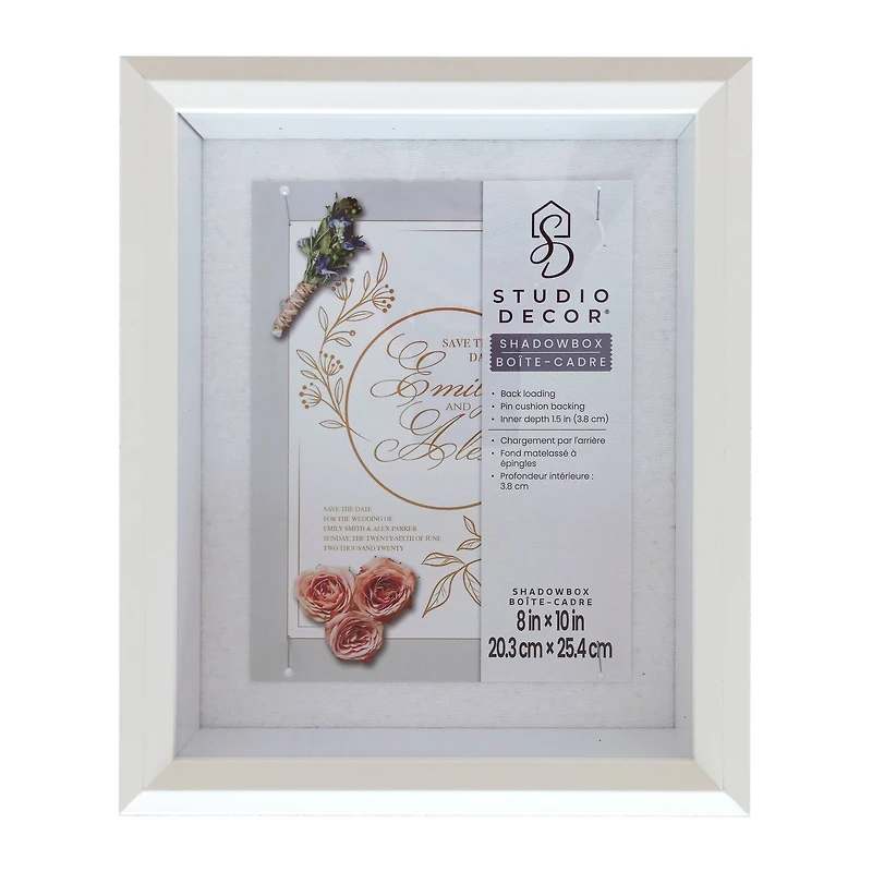 White Beveled Shadow Box by Studio Décor