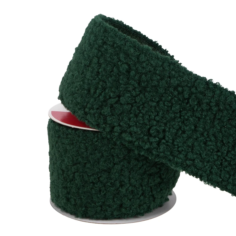 2.5" x 9ft. Green Wired Sherpa Ribbon by Celebrate It®