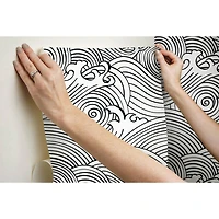 RoomMates Asian Waves Peel & Stick Wallpaper