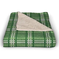 St. Patrick's Day Plaid Sherpa Fleece Blanket